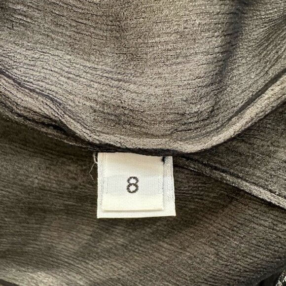 NAEEM KHAN BLACK/WHITE EMBROIDERED SILK SKIRT - Picture 8 of 9